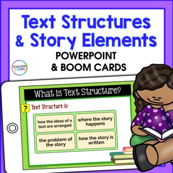 Preview of 2nd 3rd Grade Reading Comprehension Text Features Story Elements Boom Cards PPT