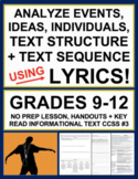 Informational Text Structures using Music Lyrics | Printab