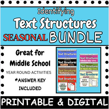 Preview of Text Structure Activity BUNDLE- Holiday/Seasonal