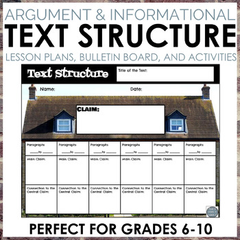 Preview of Text Structure Analysis Lesson Plans, Bulletin Board, and Activities--any text