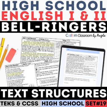 Preview of STAAR Text Structure Fiction & NonFiction Exit Ticket Bell Ringer High School
