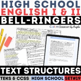 STAAR Text Structure Fiction & NonFiction Exit Ticket Bell