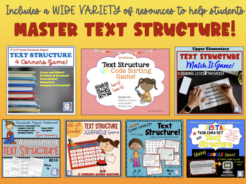 Text Structure Bundle (games, activities, assessment) 3rd, 4th, 5th grades