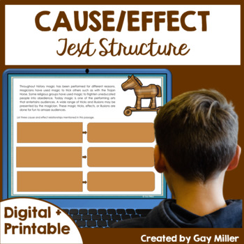 Preview of Cause and Effect Text Structure Essay Lessons, Passages, and Activities