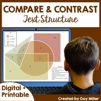 Preview of Compare and Contrast Text Structure Essay Lessons, Passages, and Activities