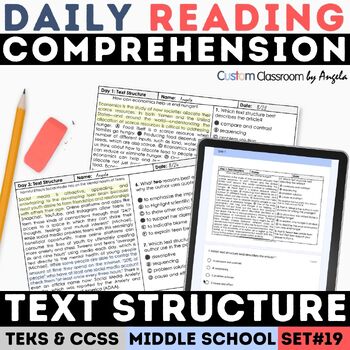 Preview of STAAR Fiction & NonFiction Text Structure Quiz Daily Warms Ups ELA 8th Grade