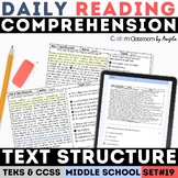 STAAR Fiction & NonFiction Text Structure Quiz Daily Warms