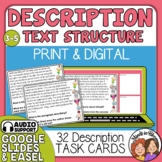 Text Structure Description Task Cards - Digital or Print, 