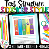 Text Structure Digital Activity Sticker Style | For Use wi