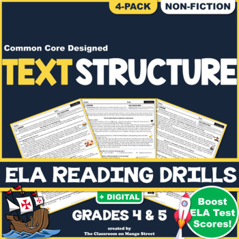 Preview of Text Structure: ELA Reading Comprehension Worksheets | GRADE 4 & 5 ♥ NONFICTION