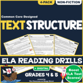Text Structure: ELA Reading Comprehension Worksheets | GRA