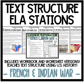 Preview of Text Structure ELA Stations - French and Indian War