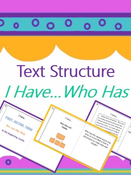 Preview of Text Structure I Have Who Has Game {Editable}