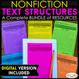 Nonfiction Text Structures - Passages, Graphic Organizers, Task Cards & More