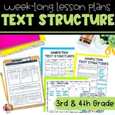 Nonfiction Text Structure - Task Cards, Passages, Lesson P