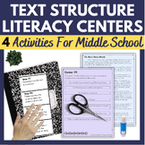 Text Structure Activities - Literacy Centers for Middle School