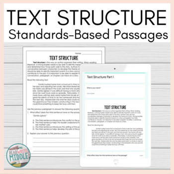 Preview of Text Structure Literature Reading Comprehension Passages and Questions Test Prep