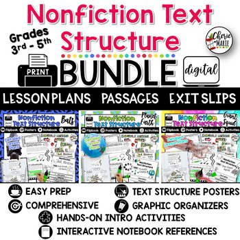 Preview of Text Structure Nonfiction Informational Passages RI3.3 3.8 RI4.5 5.5 3rd 4th 5th