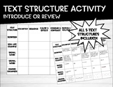 Text Structure Notes or Review Activity