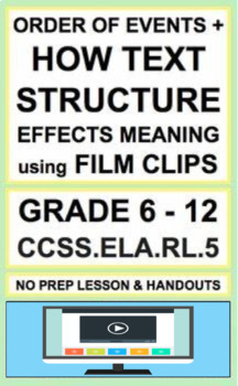 Preview of Text Structure & Order of Events with Film | Printable & Digital | RL.5