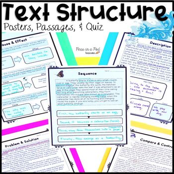 Text Structure Passages ~ Text Evidence ~ Text Structure Worksheets