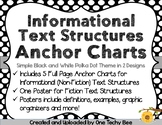 Informational Text Structure Anchor Charts - Black and White Polka Dot