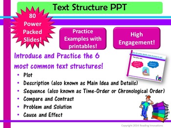 Preview of Text Structure in Action PowerPoint:  Super Charged!