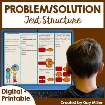Preview of Problem Solution Text Structure Essay Lessons, Passages, and Activities