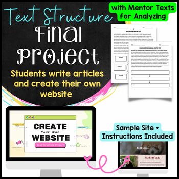 Preview of Text Structure Project - High Rigor and Interest - Great Assessment Tool