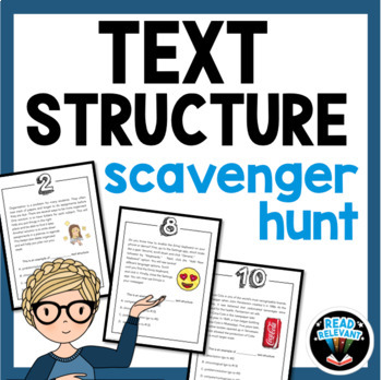 Preview of Text Structure Activity Scavenger Hunt: Worksheet Alternative