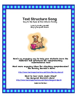Preview of Text Structure Song and Matching Game