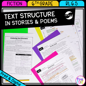 Text Structure Stories & Poems 6th Grade Reading Comprehension Passages ...