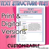 Text Structure: Test Google Form and Print 