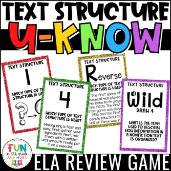 Preview of Nonfiction Text Structure Game | Test Prep Review | Text Structure Activity
