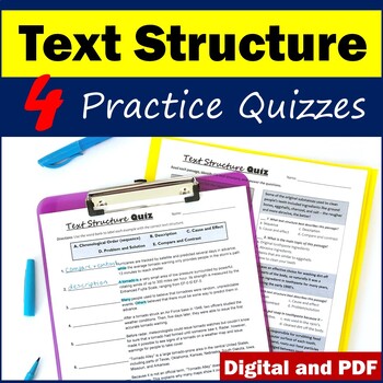 Preview of Text Structure Worksheets - Printable & Digital