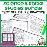Text Structure Worksheets with Science & Social Studies To