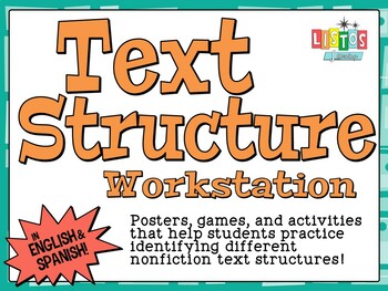 Preview of TEXT STRUCTURE  6-Activity Workstation - ENGLISH & SPANISH