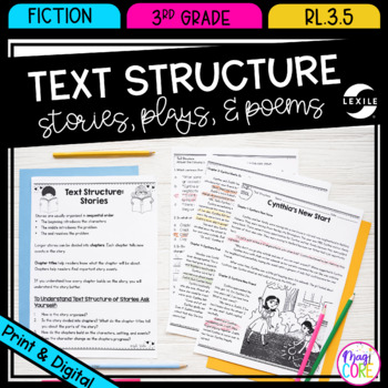 Preview of Text Structure in Stories Plays Poems - 3rd RL.3.5 - Reading Passages for RL3.5