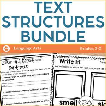 Preview of Text Structures Bundle - Activities, Printables Interactive Notebooks
