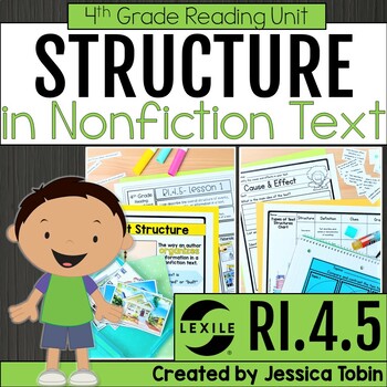 Preview of Nonfiction Text Structures Lessons, Activities RI.4.5 - 4th Grade Reading RI4.5