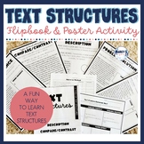 Text Structures Activities Flip book, scavenger hunt & posters