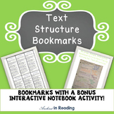 Text Structures Bookmarks and Bonus No-Prep Interactive No
