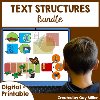 Preview of Text Structure Bundle Cause-Effect, Problem-Solution, Compare-Contrast, Sequence