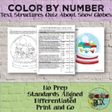 Text Structures Color by Number Snow Globes-Distance Learn