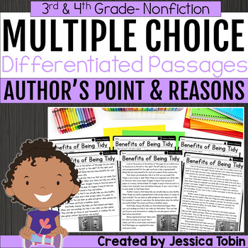 Preview of Author's Point Differentiated Reading Passages 3rd 4th Grade Multiple Choice