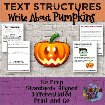 Preview of Text Structures Halloween Writing Activity: Pumpkins