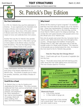 Preview of Text Structures Newsletter: St. Patrick's Day Edition