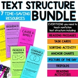 Nonfiction Text Structure Bundle: Task Cards, Anchor Chart