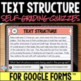 Text Structures Passages Quiz, Assessment, Homework, or Exit Tickets (Digital)