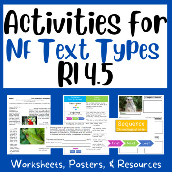 Preview of Nonfiction Text Structures Activities and Posters for RI4.5